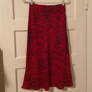 Nordstrom - Fully Lined Leopard Slip Skirt